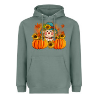 Sage fall scarecrow with pumpkins Heavyweight Hoodie - Artiststas