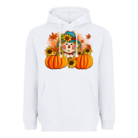 White fall scarecrow with pumpkins Heavyweight Hoodie - Artiststas