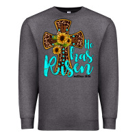 Charcoal Heather he has risen Premium Sweatshirt - JahusDesignShop