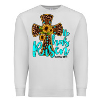 Dove Grey he has risen Premium Sweatshirt - JahusDesignShop