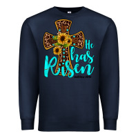 Navy he has risen Premium Sweatshirt - JahusDesignShop