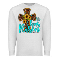 Oatmeal Heather he has risen Premium Sweatshirt - JahusDesignShop