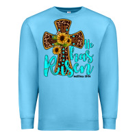 Ocean Blue he has risen Premium Sweatshirt - JahusDesignShop