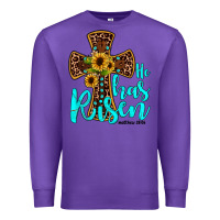 Purple he has risen Premium Sweatshirt - JahusDesignShop