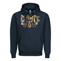 Navy kinda busy being a goat mom Zipper Hoodie - CowhideDigitalArt