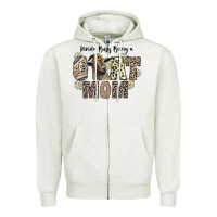 Oatmeal Heather kinda busy being a goat mom Zipper Hoodie - CowhideDigitalArt