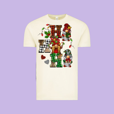 Christmas Ho Ho Ho Gnomes Vintage Tee Designed By Barkaloodesign
