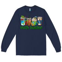 Navy math teacher coffee cups Long Sleeve Tee - texasbilliewilder