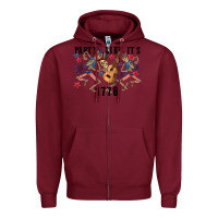 Burgundy Party like its 1776 4th of july Zipper Hoodie - CowGirlArtShop
