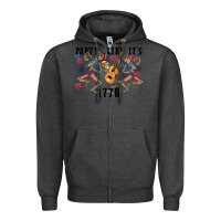 Charcoal Heather Party like its 1776 4th of july Zipper Hoodie - CowGirlArtShop