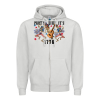 Dove Grey Party like its 1776 4th of july Zipper Hoodie - CowGirlArtShop
