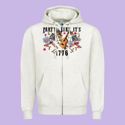 Party Like Its 1776 4th Of July Zipper Hoodie Designed By Cowgirlartshop