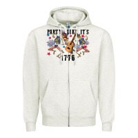 Oatmeal Heather Party like its 1776 4th of july Zipper Hoodie - CowGirlArtShop