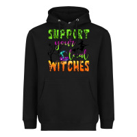 Black support your local witches Heavyweight Hoodie - BundleAndBundleShop