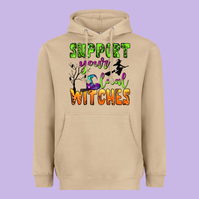Support Your Local Witches Heavyweight Hoodie Designed By Bundleandbundleshop