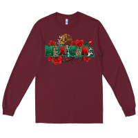 Burgundy mexicana Long Sleeve Tee - texasbilliewilder