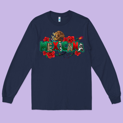 Mexicana Long Sleeve Tee Designed By Texasbilliewilder