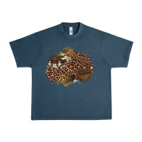 Midnight Navy leopard cowhide glitter patches Urban Heavy Tee - Artiststas