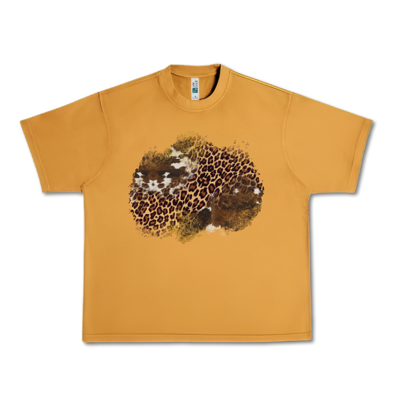 Leopard Cowhide Glitter Patches Urban Heavy Tee by Artiststas | Teevron