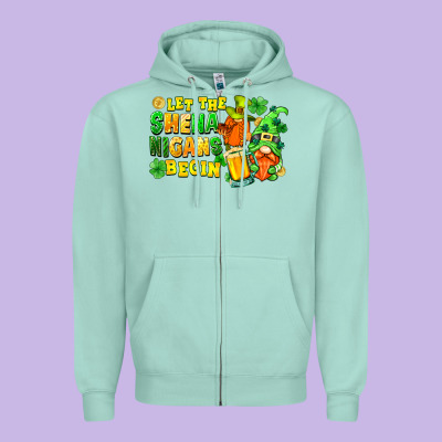 Let The Shenanigans Begin Zipper Hoodie Designed By Fadigitalartstudio