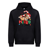 Black merry slothmas Urban Hoodie - MaliasSmallBusiness