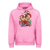 Fuchsia Pink merry slothmas Urban Hoodie - MaliasSmallBusiness