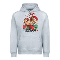 Heather Grey merry slothmas Urban Hoodie - MaliasSmallBusiness