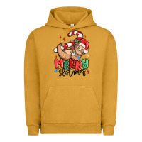 Pigment Peanut Butter merry slothmas Urban Hoodie - MaliasSmallBusiness