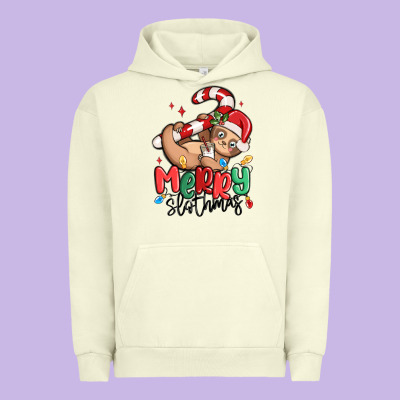 Merry Slothmas Urban Hoodie Designed By Maliassmallbusiness