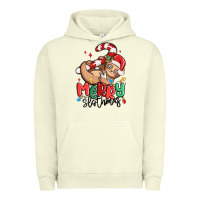 Pigment Pistachio merry slothmas Urban Hoodie - MaliasSmallBusiness