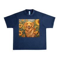 Navy golden retriever Urban Heavy Tee - Unal Design