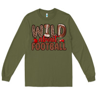 Army Green wild about football Long Sleeve Tee - Zillion Design Studio