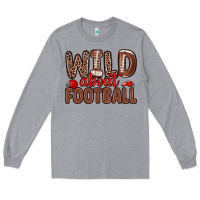 Heather Grey wild about football Long Sleeve Tee - Zillion Design Studio