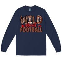 Navy wild about football Long Sleeve Tee - Zillion Design Studio