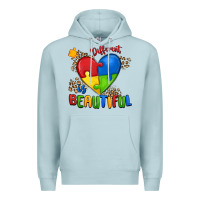 Blue Mist different is beautiful autism Premium Hoodie - MaliasSmallBusiness