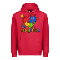 Cardinal different is beautiful autism Premium Hoodie - MaliasSmallBusiness