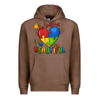 Chestnut different is beautiful autism Premium Hoodie - MaliasSmallBusiness