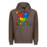 Coffee different is beautiful autism Premium Hoodie - MaliasSmallBusiness