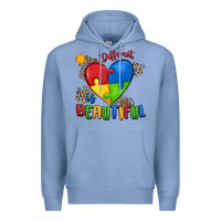 Colony Blue different is beautiful autism Premium Hoodie - MaliasSmallBusiness