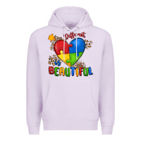 Lilac different is beautiful autism Premium Hoodie - MaliasSmallBusiness