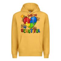 Mustard different is beautiful autism Premium Hoodie - MaliasSmallBusiness