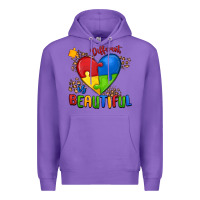 Purple different is beautiful autism Premium Hoodie - MaliasSmallBusiness