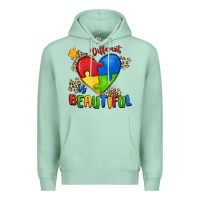 Seafoam different is beautiful autism Premium Hoodie - MaliasSmallBusiness