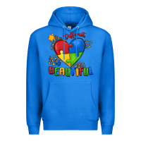True Royal different is beautiful autism Premium Hoodie - MaliasSmallBusiness