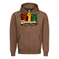 Chestnut juneteenth celebrate freedom Zipper Hoodie - HRA Design Shop
