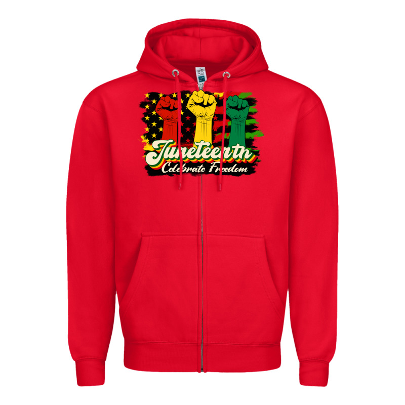 Juneteenth Celebrate Freedom Zipper Hoodie by HRA Design Shop | Teevron