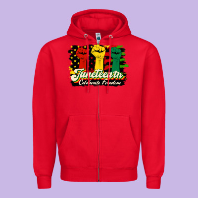 Juneteenth Celebrate Freedom Zipper Hoodie Designed By Hra Design Shop