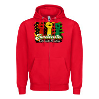 Red juneteenth celebrate freedom Zipper Hoodie - HRA Design Shop