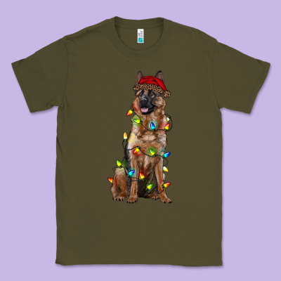 Christmas German Shepherd Classic Tee Designed By Ranaportraitstore