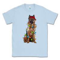 Dusty Blue christmas german shepherd Classic Tee - RanaPortraitStore